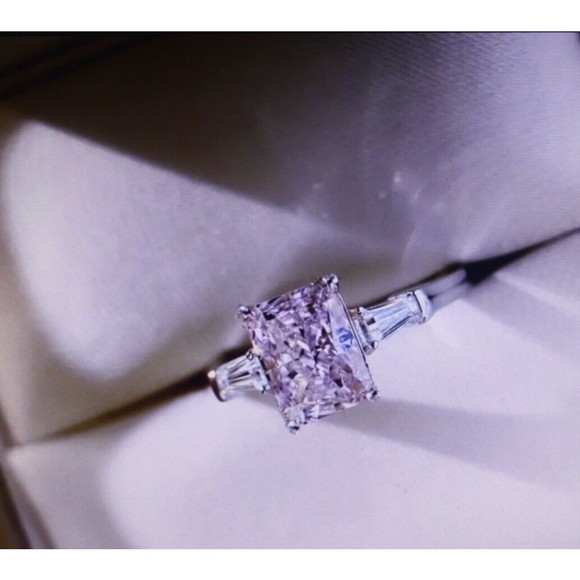 Pink Zirconia Statement Ring Sz 8 Silver Beauty Fashion Jewelry Gift NWT - Picture 3 of 7